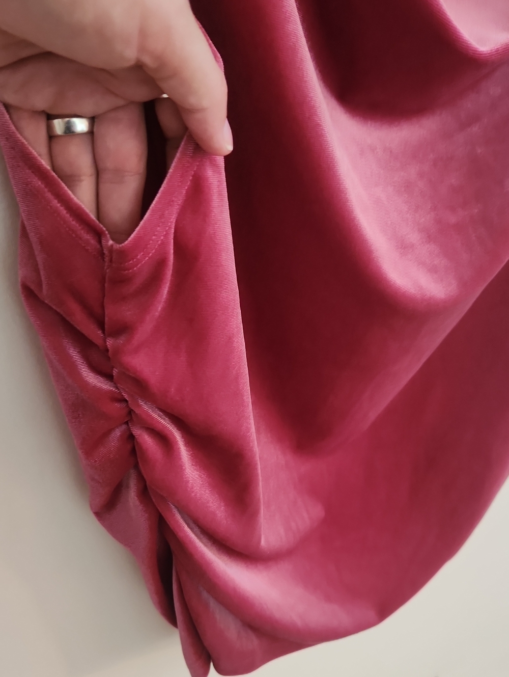 Old Navy Velvet Ruched Top XL Pink Rose - Picture 4 of 6